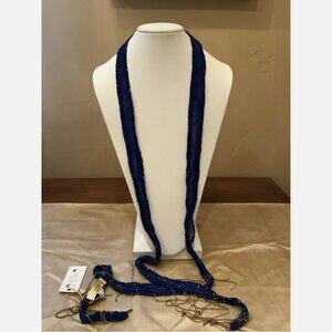 Gold Cake Beaded Choker Scarf Wrap Boho Necklace